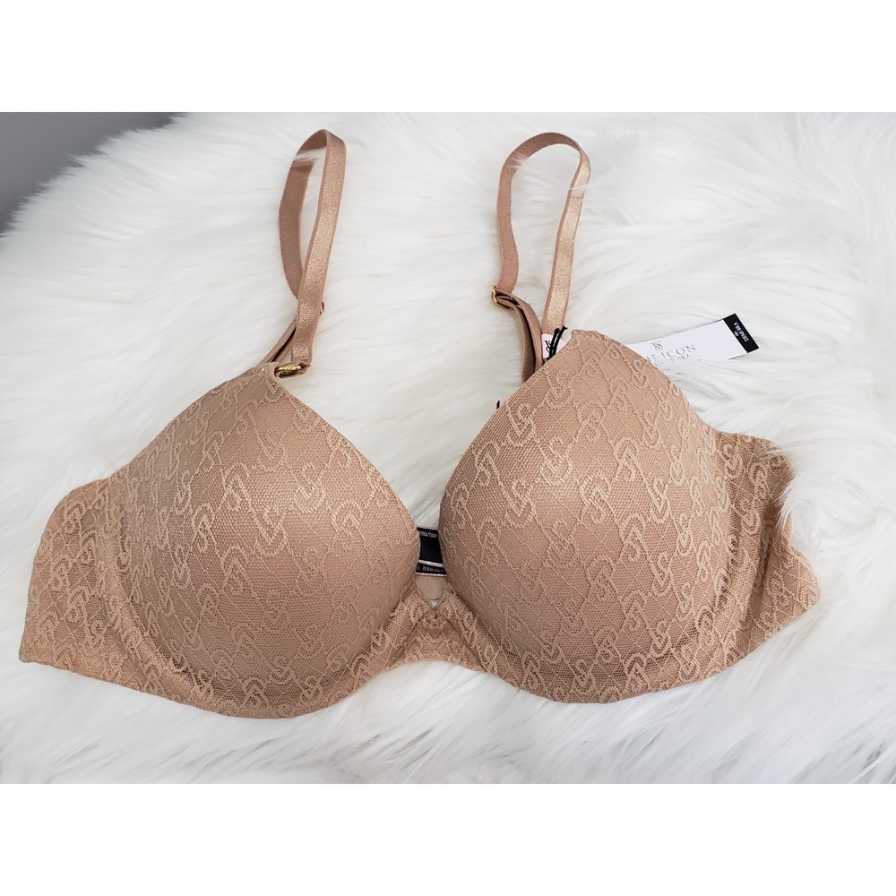 NEW‎ SIZE 32C Victorias Secret The Icon Push Up Demi Bra beige
